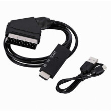 Adapterkabel met laag stroomverbruik en USB-voedingskabel - compatibel met Scart audio-videoadapters (plug and play).