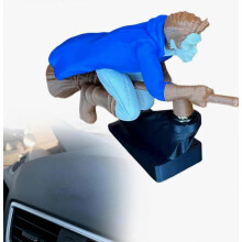 Mini interaktiivinen luudanvarsikoriste, hauska Drift Wizard -luudanautokoriste (miesten tyyli) (sininen)