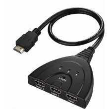 HDMI-schakelaar met HDMI-pigtail, splitter, 3 ingangen, 1 uitgang.