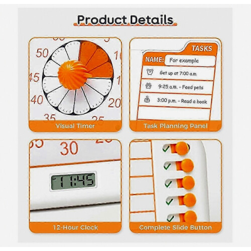 Visual Adhd Timer For Kids Adults With Planning Board, Task Timer, Chore Chart Visual Schedule Planne  SZTCLV 2