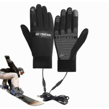 USB-beheizbare, wasserdichte, wiederaufladbare Touchscreen-Skihandschuhe für Herren (Größe M)