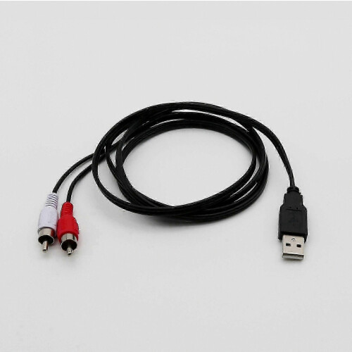 2x 1,5m USB A samec - 2x Phono samec AV kábel, PC TV Aux audio video adaptér SZTCLV 1