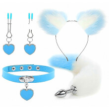 Set di coda da donna con tappo, coda pelosa, orecchie da cosplay, fascia per capelli, accessori per costumi cosplay SZTCLV