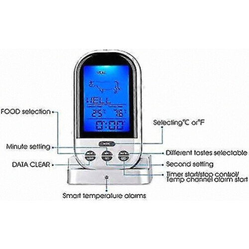 Wireless Digital Meat Thermometer, Instant Read Cooking Thermometer With Probe For Kitchen Grill 1