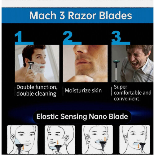 48PCS Mach 3 Blades Refills for Men, Manual Razor Replacement Blades-jg 2
