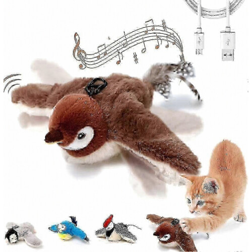 Electronic Interactive Flying Bird Toy For Cats With Realistic Design And Usb Charging