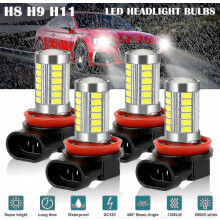 4x Κιτ προβολέων LED H11 H9 H8, Λαμπτήρες ομίχλης υψηλής/χαμηλής δέσμης 6500k Xenon White