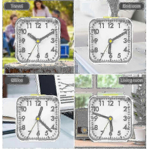 Alarm Clock Made White Plastic Silent Snooze Lighting Functions Xx 2