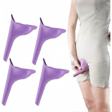 Urinario portátil para mujeres, ideal para acampar y viajar. Juego de 4 unidades, color morado, 6 x 4 pulgadas.