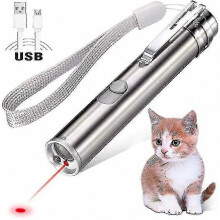 Puntatore laser ricaricabile tramite USB con torcia a LED per l'addestramento dei gatti.