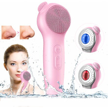 Elektrische gezichtsreinigingsborstel, 2-in-1 gezichtsreiniger, scrubborstel en thermisch massageapparaat, exfoliërende gezichtsscrubborstel, beauty