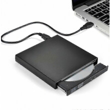 Externe cd/dvd-drive, USB 2.0 slanke draagbare externe cd-rw-drive dvd-rw-brander voor laptop pc desktopcomputer, zwart