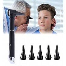Otoscopio tipo bolígrafo con luz de diagnóstico para oído, nariz y garganta. Herramienta clínica y profesional para el cuidado del oído.
