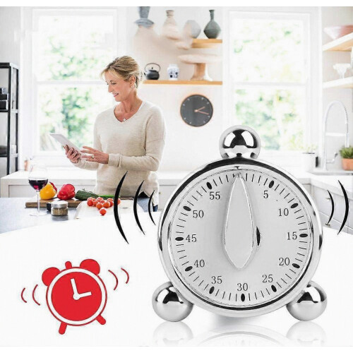60 Minutes Kitchen Timer, Mechanical Timer Countdown Timer Kitchen Reminder, Cooking Timer Alarm Clock for Cooking 1
