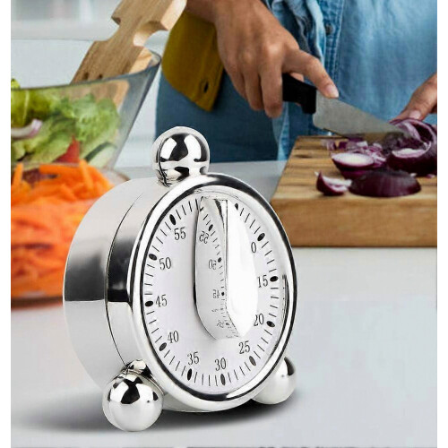 60 Minutes Kitchen Timer, Mechanical Timer Countdown Timer Kitchen Reminder, Cooking Timer Alarm Clock for Cooking 2