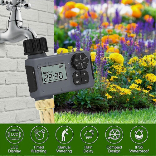 Electronic Garden Water with LCD Screen Single-Outlet Hose Irrigation Controller Efficient Water Man 2