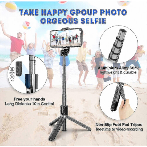 Selfie Stick Tripod, 4 In 1 Extendable Selfie Stick With Bluetooth Remote Release 360 Rotation 1