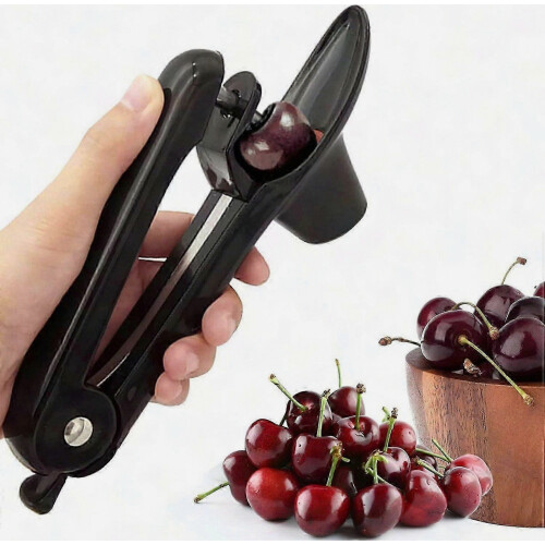 Stainless Steel Cherry Pitter - Quick & Easy Fruit Stone Remover (Green) 1