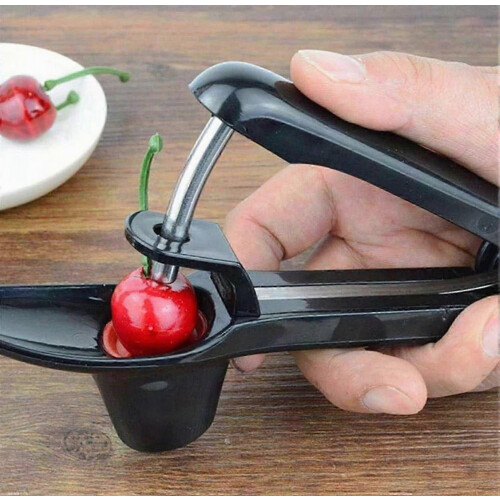 Stainless Steel Cherry Pitter - Quick & Easy Fruit Stone Remover (Green) 2