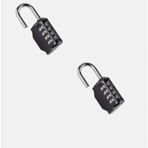 Combination Lock, Combination Lock 2 Pcs 4 Digit Padlock Gym Padlock Resettable Weatherproof 1