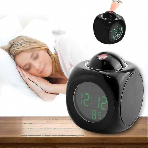 Multi-function LCD Digital Wall Projection Voice Speaking Temperature Display LED Alarm Clock for Travel, Bedrooms, Ceiling, Kitchen 1