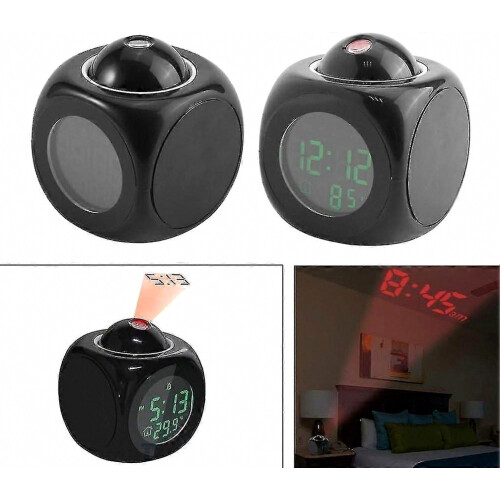 Multi-function LCD Digital Wall Projection Voice Speaking Temperature Display LED Alarm Clock for Travel, Bedrooms, Ceiling, Kitchen 2