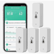 4-pack WiFi temperatuur- en vochtigheidssensoren: Draadloze temperatuur- en vochtigheidsmonitor met app-meldingen, gratis gegevensopslag en export,