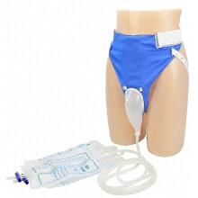 Draagbare urinezak met urinekatheter, 1000 ml of 2000 ml, voor mannen, ouderen, bedlegerige patiënten met urine-incontinentie (blauw/grijs/wit)