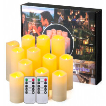 12er-Set LED-Kerzen, wasserdicht, batteriebetrieben, flammenlos, mit künstlicher Flamme und Fernbedienung für Partys