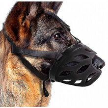 Muilkorf voor honden, ademende mandmuilkorven voor kleine, middelgrote en grote honden, anti-bijt-, anti-blaf- en anti-kauwbek.
