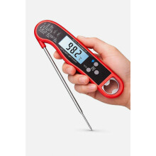 Termómetro digital para alimentos, resistente al agua y de lectura instantánea, con pantalla LCD retroiluminada y sonda de acero inoxidable para bar