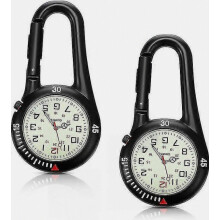 2 stuks clip-on quartz horloges, geschikt voor rugzakken, heupen en andere buitenactiviteiten, met lichtgevende wijzerplaat, unisex zakhorloge met w