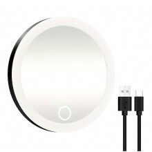 30x Magnifying Mirror With 3-color Led Light Suction Cup Dimmable Usb Rechargeable Portable Travel Handheld Men Women Makeup Vanity Mirror