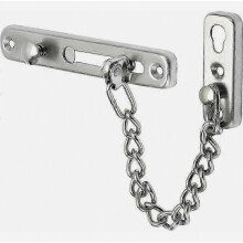 Veiligheidsdeurketting, smalle deurbegrenzer, veerbelast antidiefstaldeurslot met schroeven voor binnendeuren, geborsteld roestvrij staal SZT