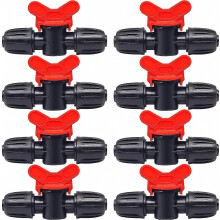 10 Pieces Irrigation Switch Valve, Irrigation Pipe Valve Switch, Pe Plastic Garden Tap, Double Male Barbed Tap, For Garden Lawn Irrigation, For 16mm