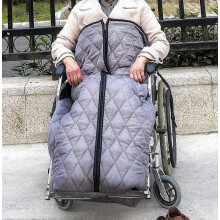 Coperta riscaldata spessa per sedia a rotelle, ideale per l'inverno, con coprigambe antivento foderato in pile e cerniera, colore grigio, per anzian