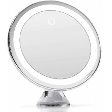 10x Led Lighted Magnifying Mirror With Strong Suction Cup, Usb Or Battery - Makeup Mirror With Dimmable Natural Light For Bathrooms, Luna (white)