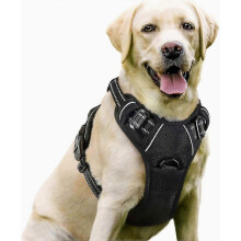 Neues Anti-Zug-Hundegeschirr 2025 mit zwei Leinenclips – Gepolsterte Kontrollgriffweste für das Training großer Hunderassen (Größe L)