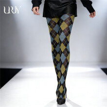 (5) Women Vintage Argyle Tights,120D Opaque Diamond Pattern Pantyhose, Slim Spring Autumn Hosiery
