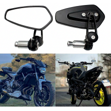 Specchietti retrovisori per manubrio moto, compatibili con Xj6 Mt01 Mt03 Mt07 Mt09 (nero)_Regalo a sorpresa