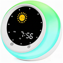 Réveil enfant Soleil et Lune - Apprentissage du sommeil par les sons - Veilleuse et veilleuse - Cad