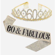 Conjunto de tiara con estampado de letras y diamantes de imitación br