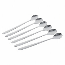 Cuillères à latte à long manche en acier inoxydable, lot de 6, compatibles avec la crème glacée, le