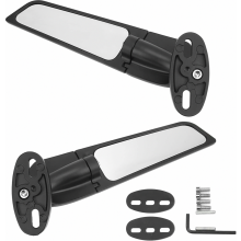 Aluminium Motorcycle Rear View Mirror, Winglet Compatible with Yamaha R6, R6S, V2, V3 - 360 Rotating Side Mirror Wind Wing, Compatible with R15, R25