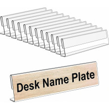 Lot de 12 porte-noms de bureau en acrylique, 5 x 20 cm, compatibles avec les enseignants et les pro