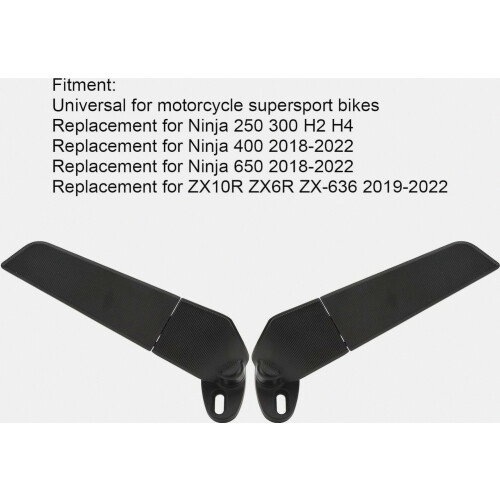 2Pcs Modified Motorcycle Wing Rearview Mirrors, Adjustable Rotating Side Mirrors Wind Swivel Wing Mirrors, Multi-Angle, Compatible with Ninja 250, 30 2