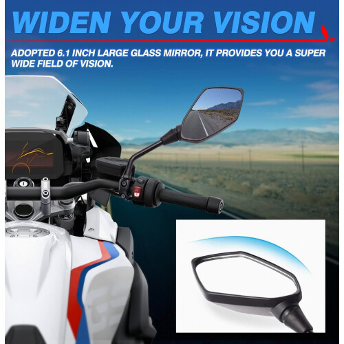 Espejo retrovisor lateral para motocicleta tipo ojo de halcón con per 1