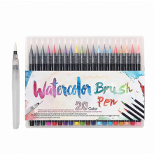 Coffret de 20 feutres pinceaux de couleur, marqueurs aquarelle rechargeables de qualité supérieure