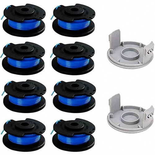 10-Pack Compatiblement Spools Compatible Ryobi One+ Cordless String Trimmer, Includes 8 Spools and 2 Trimmer Caps_Surprise Gift