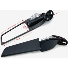 Aluminum Motorcycle Rearview Mirrors with LED Turn Signals Indicator Light, Wind Wing Winglets Style, Bigger Surface, Wide Angle Compatible Kawasaki